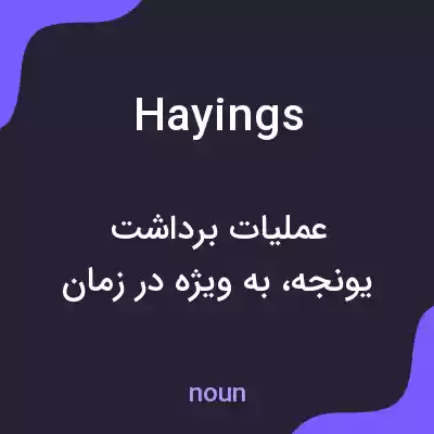 معنی hayings به فارسی معنی hayings به فارسی