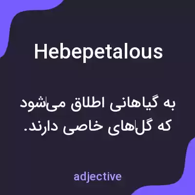 معنی hebepetalous به فارسی معنی hebepetalous به فارسی