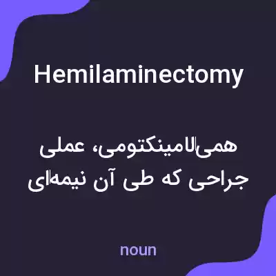 معنی hemilaminectomy به فارسی معنی hemilaminectomy به فارسی