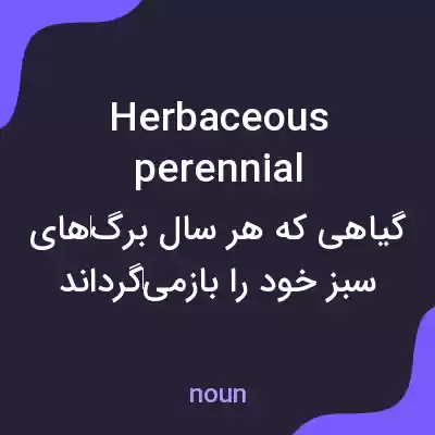 معنی herbaceous perennial به فارسی معنی herbaceous perennial به فارسی