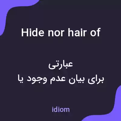 معنی hide nor hair of به فارسی معنی hide nor hair of به فارسی