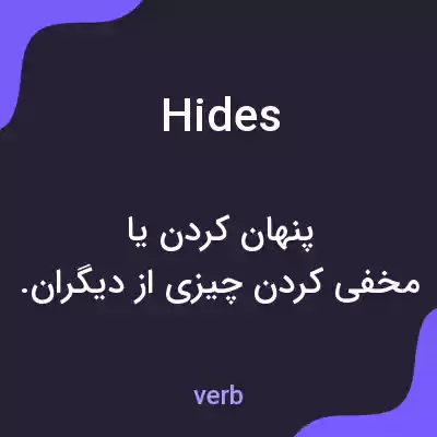 معنی hides به فارسی معنی hides به فارسی