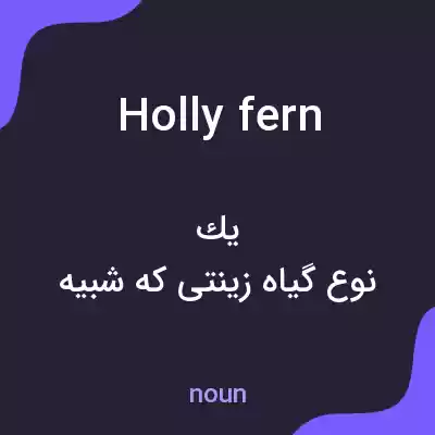 معنی holly fern به فارسی
