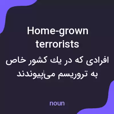 معنی home-grown terrorists به فارسی معنی home-grown terrorists به فارسی
