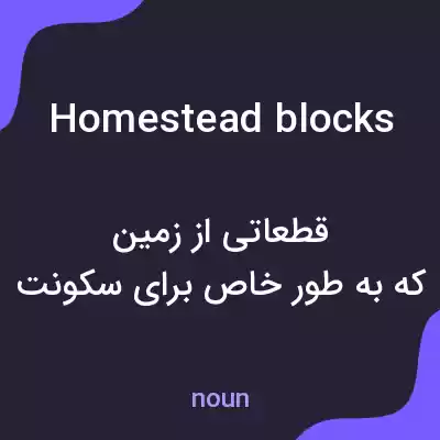 معنی homestead blocks به فارسی معنی homestead blocks به فارسی
