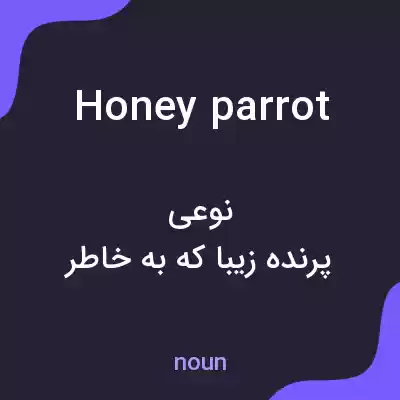 معنی honey parrot به فارسی معنی honey parrot به فارسی