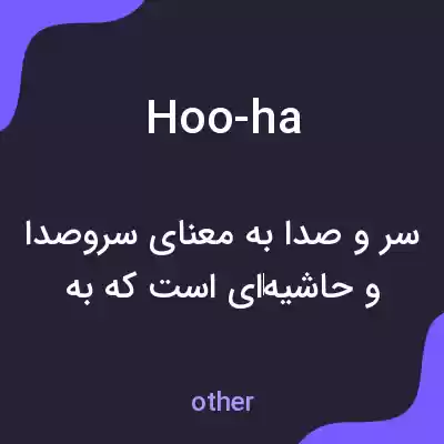 معنی hoo-ha به فارسی معنی hoo-ha به فارسی
