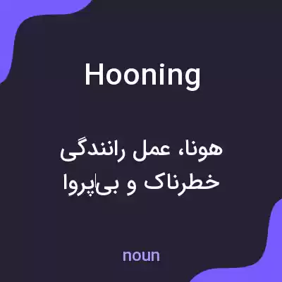 معنی hooning به فارسی معنی hooning به فارسی