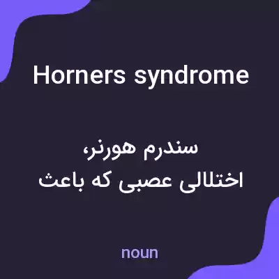 معنی horners syndrome به فارسی معنی horners syndrome به فارسی