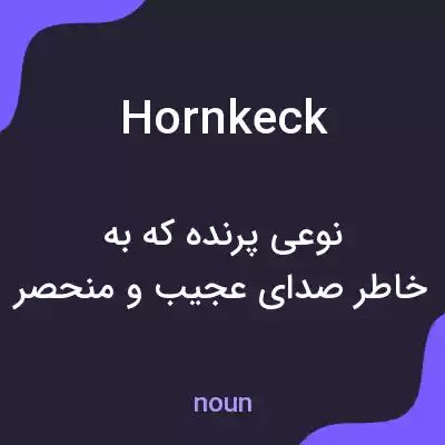 معنی hornkeck به فارسی معنی hornkeck به فارسی