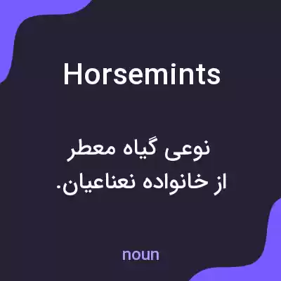 معنی horsemints به فارسی معنی horsemints به فارسی