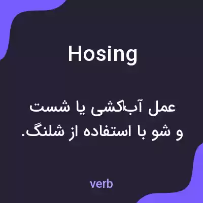معنی hosing به فارسی معنی hosing به فارسی