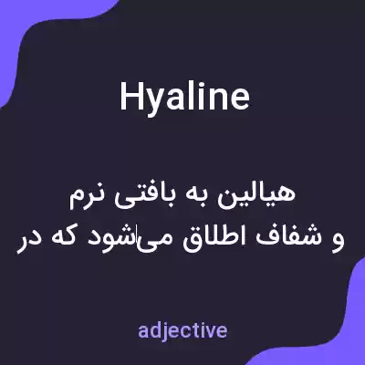 معنی hyaline به فارسی معنی hyaline به فارسی