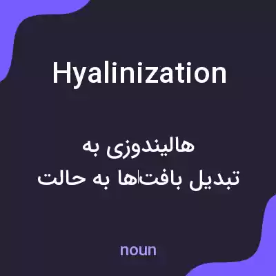 معنی hyalinization به فارسی معنی hyalinization به فارسی