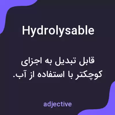 معنی hydrolysable به فارسی معنی hydrolysable به فارسی