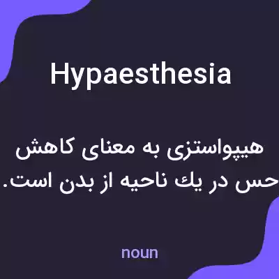 معنی hypaesthesia به فارسی