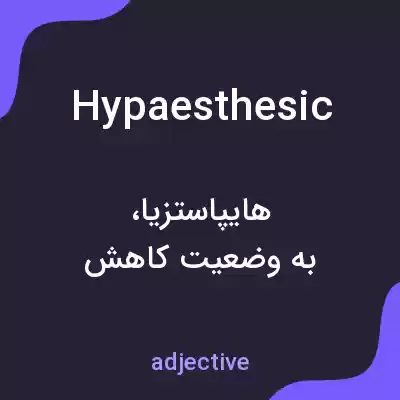 معنی hypaesthesic به فارسی معنی hypaesthesic به فارسی