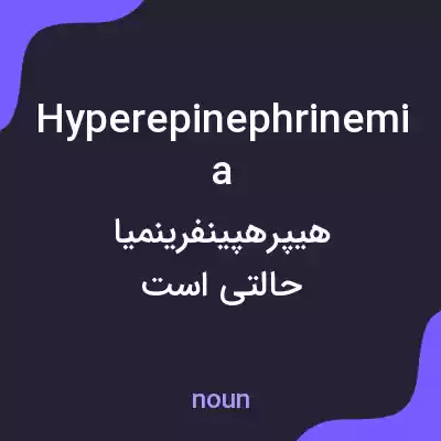 معنی hyperepinephrinemia به فارسی معنی hyperepinephrinemia به فارسی
