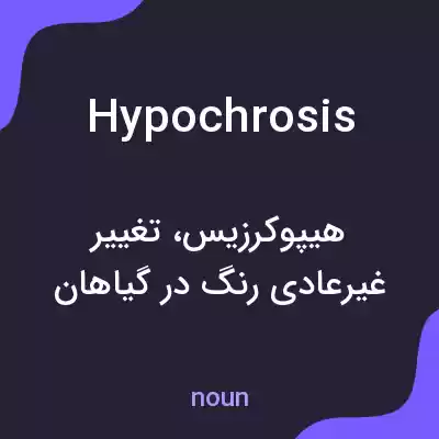 معنی hypochrosis به فارسی معنی hypochrosis به فارسی