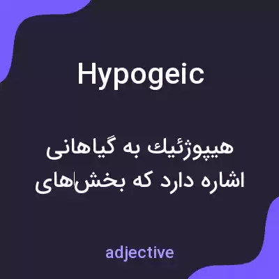معنی hypogeic به فارسی معنی hypogeic به فارسی