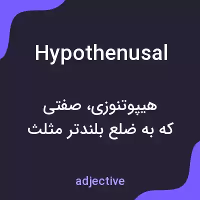 معنی hypothenusal به فارسی معنی hypothenusal به فارسی