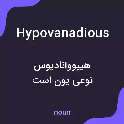 معنی hypovanadious به فارسی معنی hypovanadious به فارسی