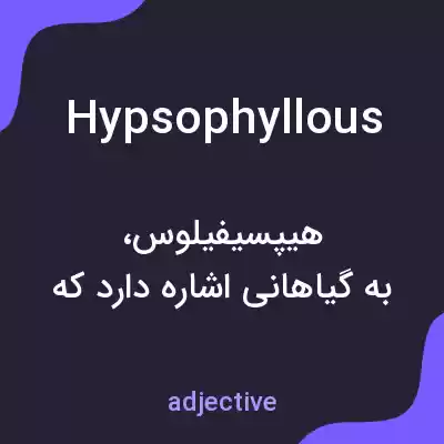 معنی hypsophyllous به فارسی معنی hypsophyllous به فارسی