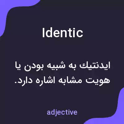 معنی identic به فارسی معنی identic به فارسی