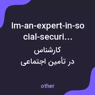 معنی im-an-expert-in-social-security به فارسی