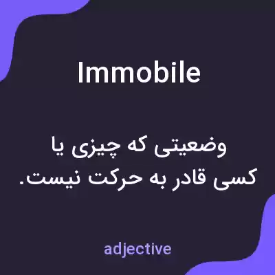 معنی immobile به فارسی معنی immobile به فارسی