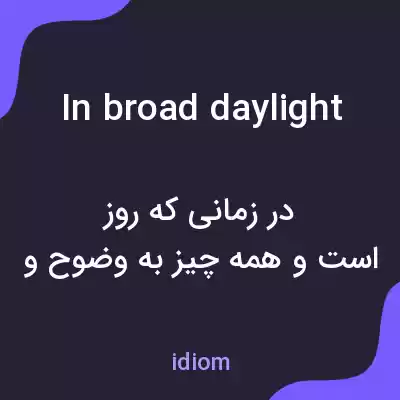 معنی in broad daylight به فارسی معنی in broad daylight به فارسی