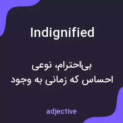 معنی indignified به فارسی معنی indignified به فارسی