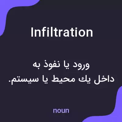 معنی infiltration به فارسی معنی infiltration به فارسی