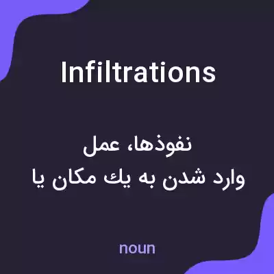 معنی infiltrations به فارسی معنی infiltrations به فارسی