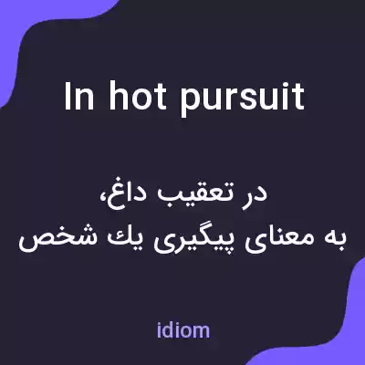 معنی in hot pursuit به فارسی معنی in hot pursuit به فارسی