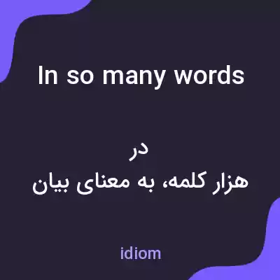 معنی in so many words به فارسی