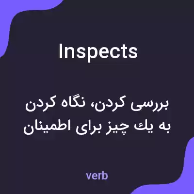 معنی inspects به فارسی معنی inspects به فارسی