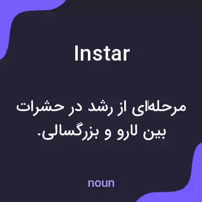معنی instar به فارسی معنی instar به فارسی
