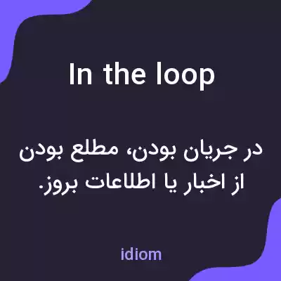 معنی in the loop به فارسی معنی in the loop به فارسی