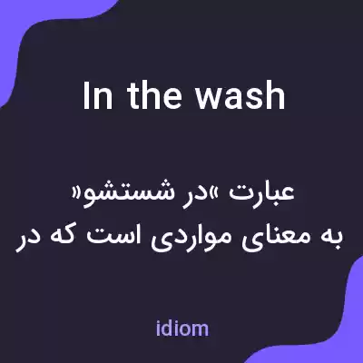 معنی in the wash به فارسی معنی in the wash به فارسی