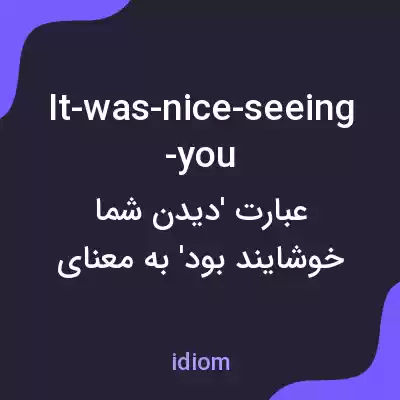 معنی it-was-nice-seeing-you به فارسی