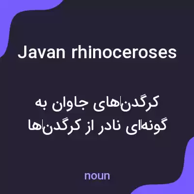 معنی javan rhinoceroses به فارسی معنی javan rhinoceroses به فارسی