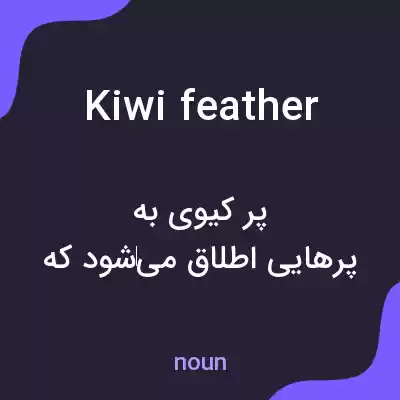معنی kiwi feather به فارسی معنی kiwi feather به فارسی