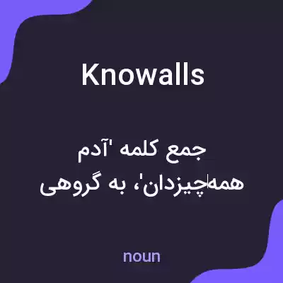 معنی knowalls به فارسی معنی knowalls به فارسی