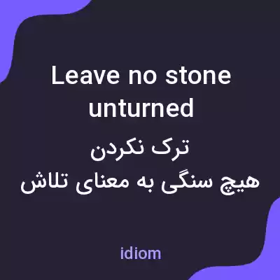 معنی leave no stone unturned به فارسی معنی leave no stone unturned به فارسی
