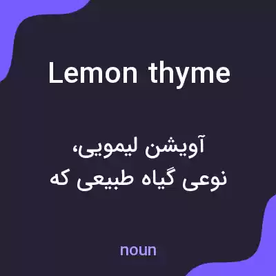 معنی lemon thyme به فارسی معنی lemon thyme به فارسی