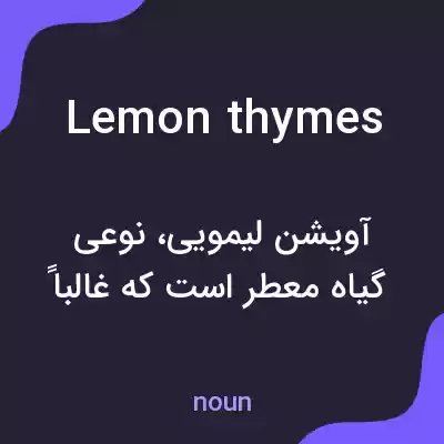 معنی lemon thymes به فارسی معنی lemon thymes به فارسی