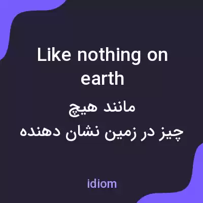 معنی like nothing on earth به فارسی معنی like nothing on earth به فارسی
