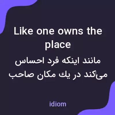معنی like one owns the place به فارسی معنی like one owns the place به فارسی