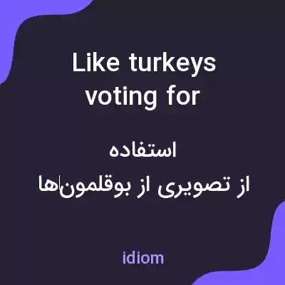 معنی like turkeys voting for christmas به فارسی